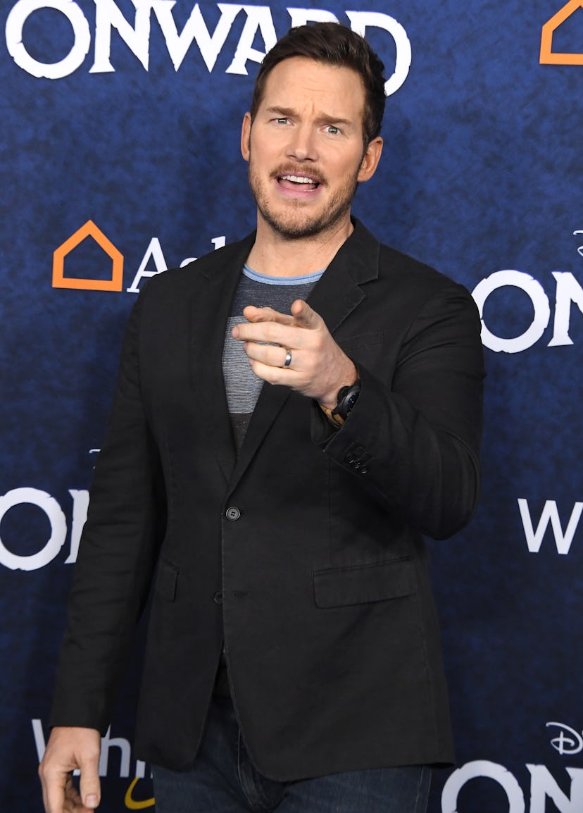 Chris Pratt embraces the full range of his celebrity Cancer emotions while pointing a finger at phot...