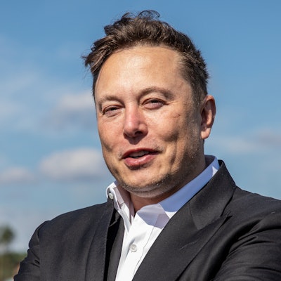 FUERSTENWALDE, GERMANY - SEPTEMBER 03: Tesla head Elon Musk arrives to have a look at the constructi...