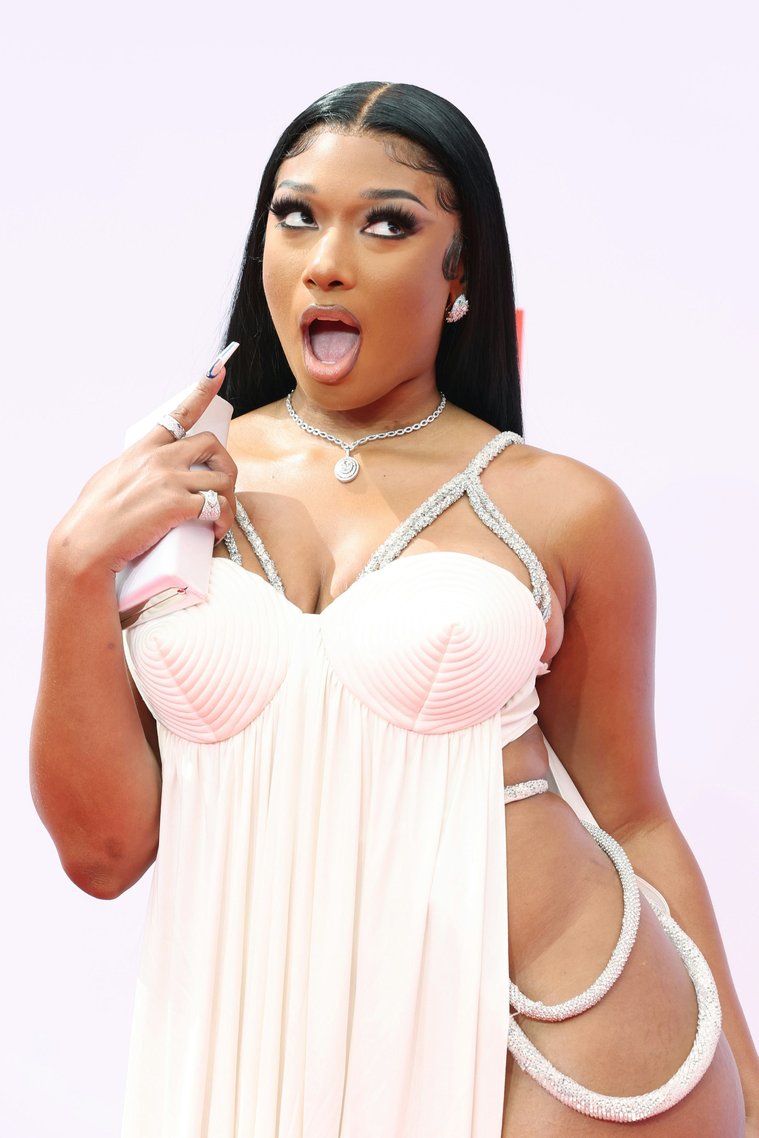 LOS ANGELES, CALIFORNIA - JUNE 27: Megan Thee Stallion attends the BET Awards 2021 at Microsoft Thea...