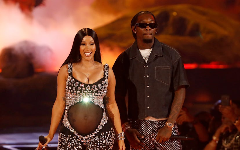 LOS ANGELES, CALIFORNIA - JUNE 27: (L-R) Cardi B and Offset of Migos perform onstage at the BET Awar...