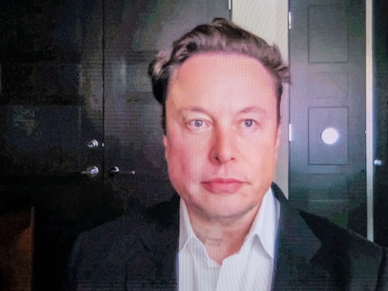 BARCELONA, SPAIN - JUNE 29: Tesla CEO Elon Musk gives a keynote speech via video conference at the M...