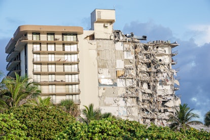 Damage caused by the partial collapse of the Champlain Towers condominium building, Surfside, Miami ...