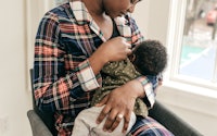 Breastfeeding moment in an article about how breastfeeding affects cervical mucus