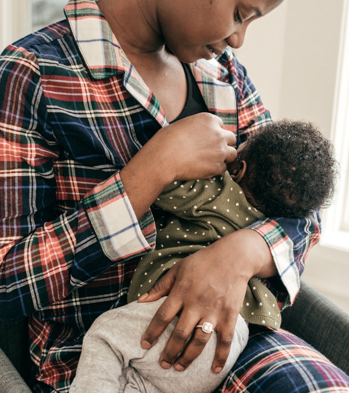 Breastfeeding moment in an article about how breastfeeding affects cervical mucus