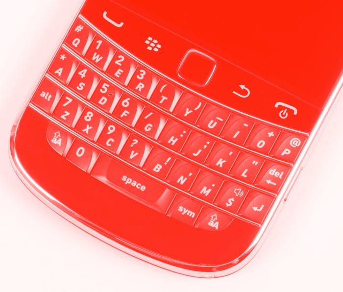 Keypad on a Blackberry Bold 9900 phone, December 8, 2011. (Photo by What Laptop magazine/Future via ...