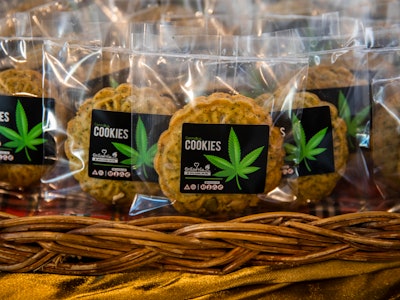 NAKHON RATCHASIMA, THAILAND - MARCH 25: Cannabis cookies infused with hemp are sold at the Rak Jang ...
