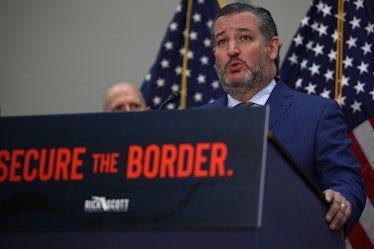 WASHINGTON, DC - MAY 12: Sen. Ted Cruz (R-TX) speaks during a news conference on the U.S. Southern B...