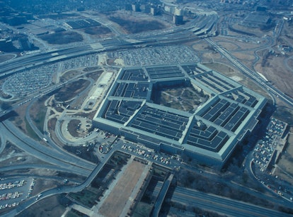 Vue aérienne du Pentagone, février 1976, Arlington, état de Virginie, États-Unis. (Photo by Claude A...