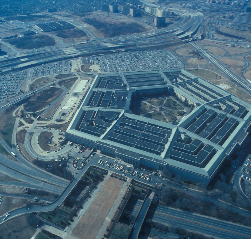 Vue aérienne du Pentagone, février 1976, Arlington, état de Virginie, États-Unis. (Photo by Claude A...