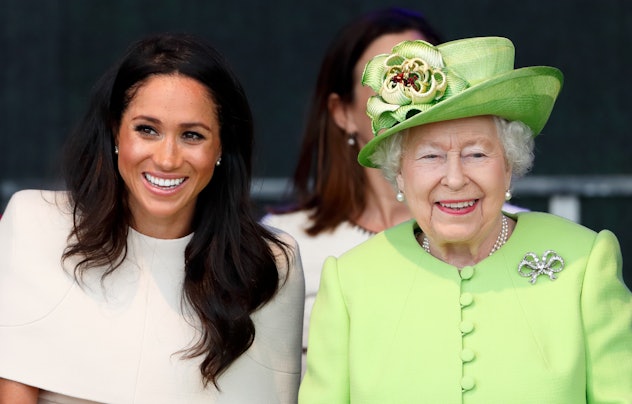 Meghan, Duchess of Sussex and Queen Elizabeth II attend a ceremony to open the new Mersey Gateway Br...