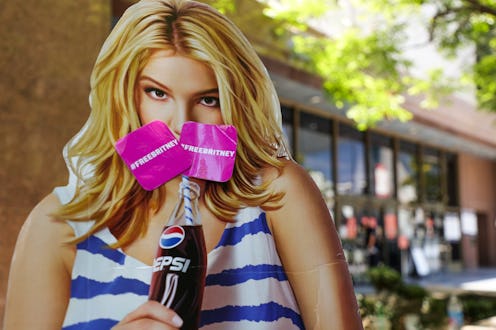 LOS ANGELES, CALIFORNIA - JUNE 23: A cardboard cutout depicting Britney Spears is seen during a #Fre...