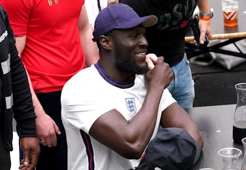 England fan and rapper Stormzy watches the UEFA Euro 2020 round of 16 match between England and Germ...