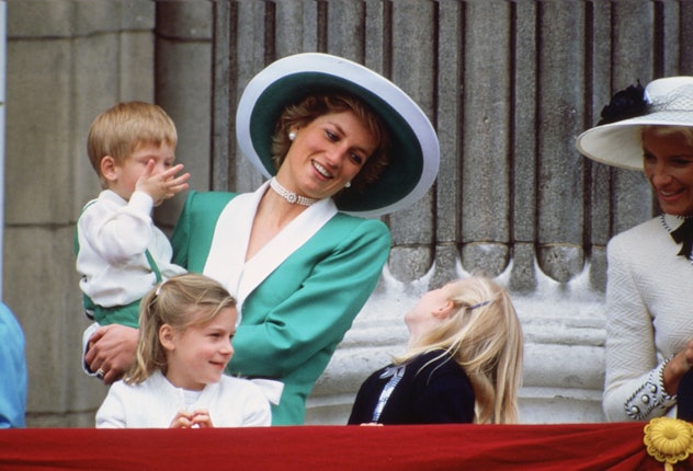 Princess Diana laughing at the Trooping of the Colour in 1988.