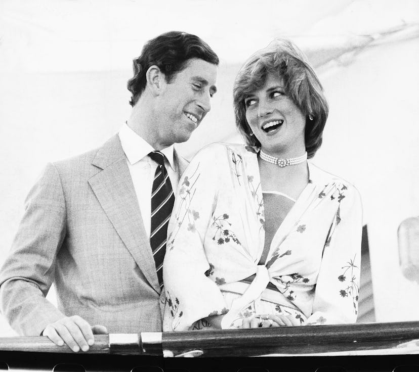 Prince Charles and Princess Diana laugh on their honeymoon.