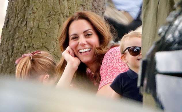 Kate Middleton and Prince Louis laugh at a polo match.