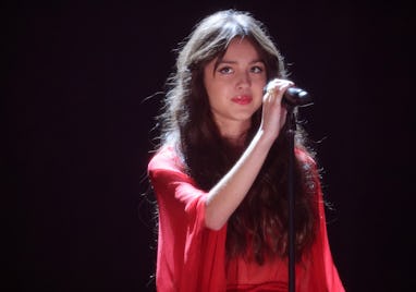 LONDON, ENGLAND - MAY 11: Olivia Rodrigo performs during The BRIT Awards 2021 at The O2 Arena on May...