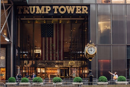 MANHATTAN, NEW YORK CITY - JULY 10, 2020: An exterior of the Trump Tower on 5th Avenue in Manhattan....