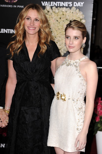 Actress Julia Roberts and Emma Roberts attends the "Valentine's Day" Los Angeles Premiere at Grauman...