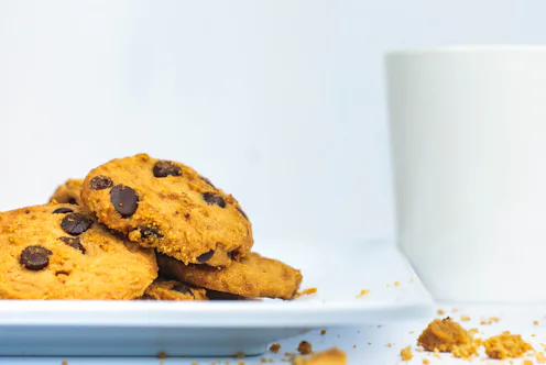 plate of chocolate chip cookies