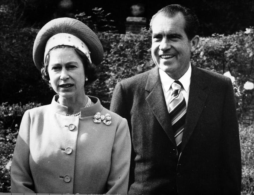 Queen Elizabeth meets President Nixon.