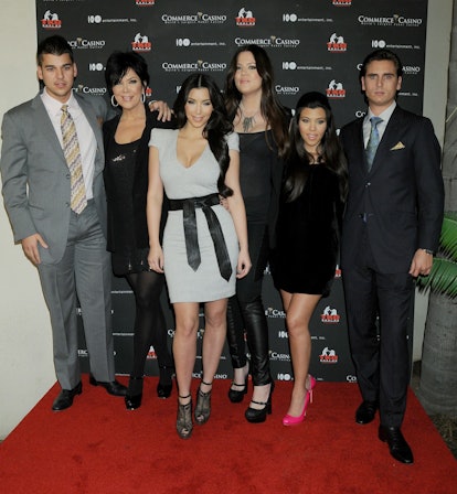 COMMERCE, CA - NOVEMBER 3: Rob Kardashian, Kris Jenner, Kim Kardashian, Khloe Kardashian, Kourtney K...