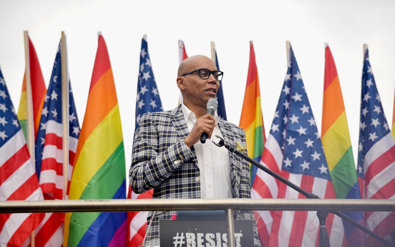 WEST HOLLYWOOD, CA - JUNE 11:  RuPaul speaks at the LA Pride ResistMarch on June 11, 2017 in West Ho...