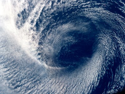 Eye of tropical storm 'Blanca' photographed between 17 and 24 June 1985. (Photo by Oxford Science Ar...