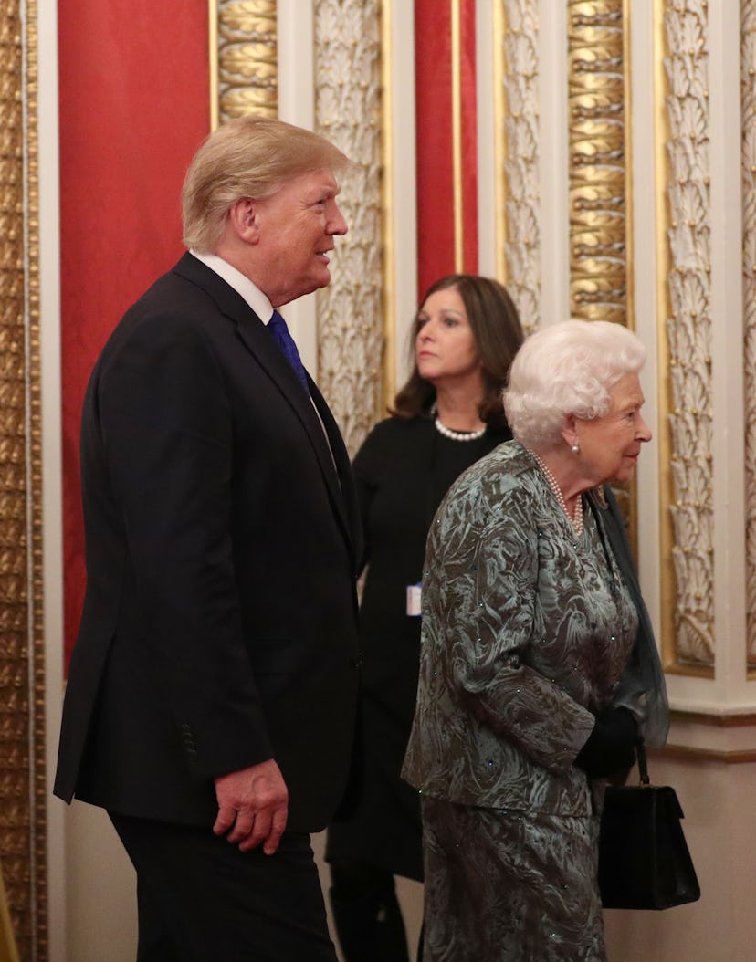 President Trump follows Queen Elizabeth.