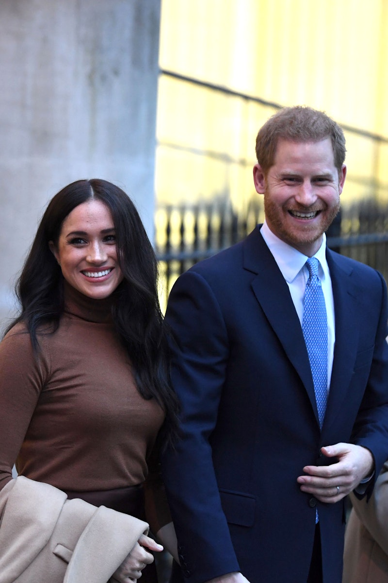 LONDON, UNITED KINGDOM - JANUARY 07: Prince Harry, Duke of Sussex and Meghan, Duchess of Sussex leav...