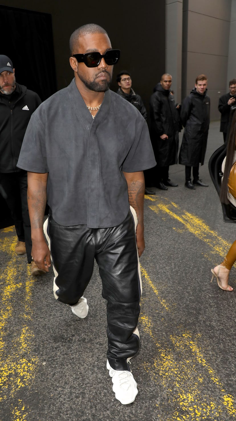 PARIS, FRANCE - MARCH 01: (EDITORIAL USE ONLY) Kanye West attends the Balenciaga show as part of the...