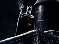 American actor Michael Keaton on the set of Batman Returns, directed by Tim Bruton. (Photo by Warner...