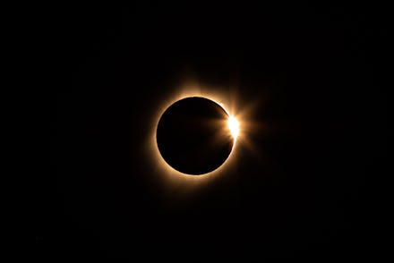 The total solar eclipse on 21 August 2017, as seen from Idaho. About 77 1/2 minutes after first cont...