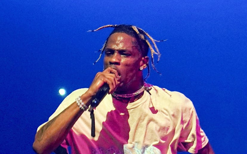MIAMI, FL - NOVEMBER 11: Travis Scott is seen performing on stage during the Astroworld concert at ...