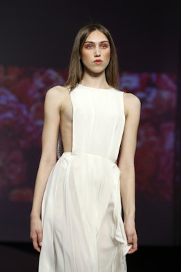 Models at fashion week demonstrate the return of bold blush. 