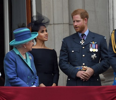 LONDON, UNITED KINGDOM - JULY 1O: Queen Elizabeth ll, Meghan, Duchess of Sussex and Prince Harry, Du...