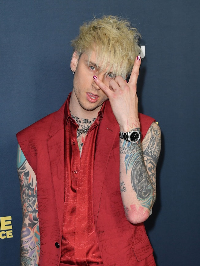 US rapper Machine Gun Kelly (Colson Baker) attends the premiere of Hulu's "Big Time Adolescence" at ...