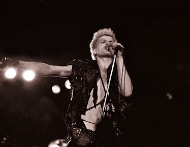 NEW YORK, NY - [July 1983]: Billy Idol  performs July 1983 in New York City. (Photo by Bill Tompkins...