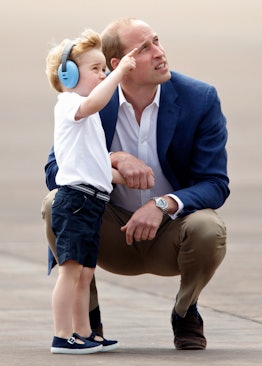Prince William, Duke of Cambridge and Prince George of Cambridge visit the Royal International Air T...