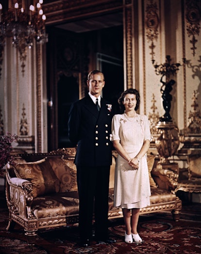 Princess Elizabeth (later Queen Elizabeth II) and her betrothed, Lieutenant Philip Mountbatten (late...