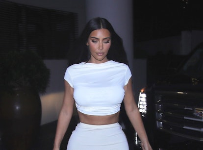 MIAMI, FL - APRIL 16, Kim Kardashian heads out to a party on April 16, 2021 in Miami, Florida. (Phot...