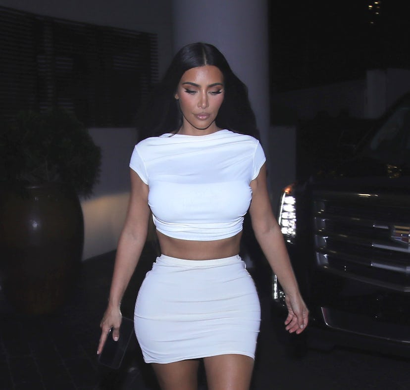 MIAMI, FL - APRIL 16, Kim Kardashian heads out to a party on April 16, 2021 in Miami, Florida. (Phot...