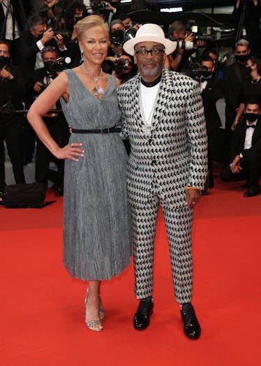 CANNES, FRANCE - JULY 10: Spike Lee and Tonya Lewis Lee attend the "Flag Day" screening during the 7...
