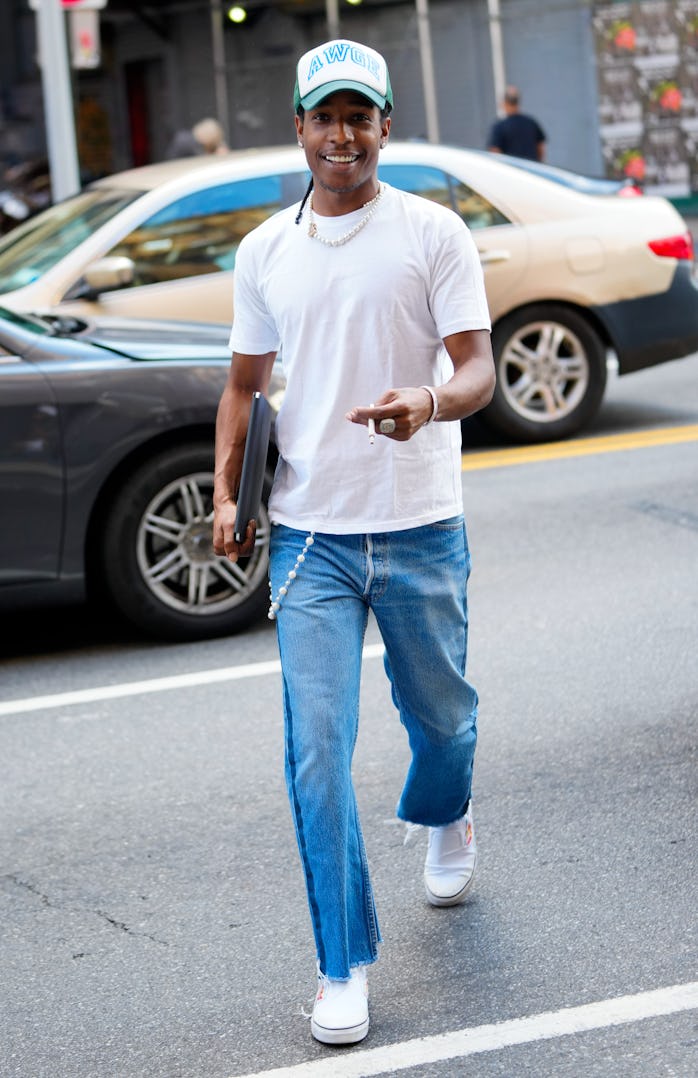 NEW YORK, NEW YORK - JUNE 30: A$AP Rocky is seen on June 30, 2021 in New York City. (Photo by Gotham...