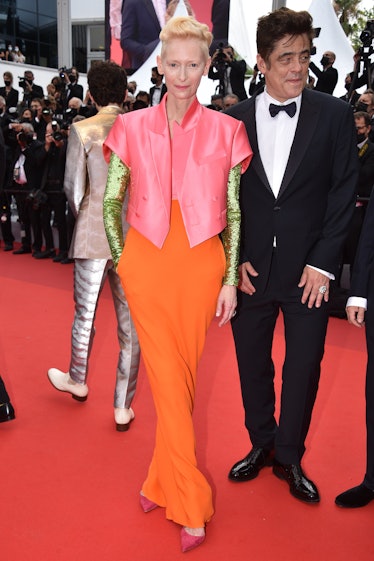 CANNES, FRANCE - JULY 12: Tilda Swinton attends the "The French Dispatch" screening during the 74th ...