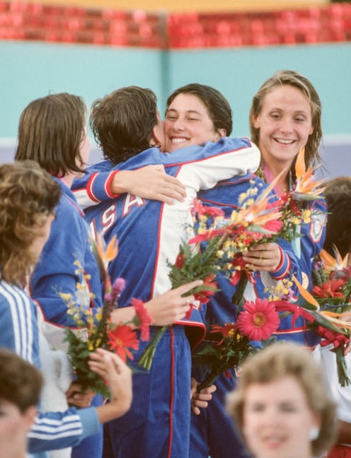 Team USA celebrates after winning the gold medal at the 1984 Summer Olympics. Can Olympic athletes d...