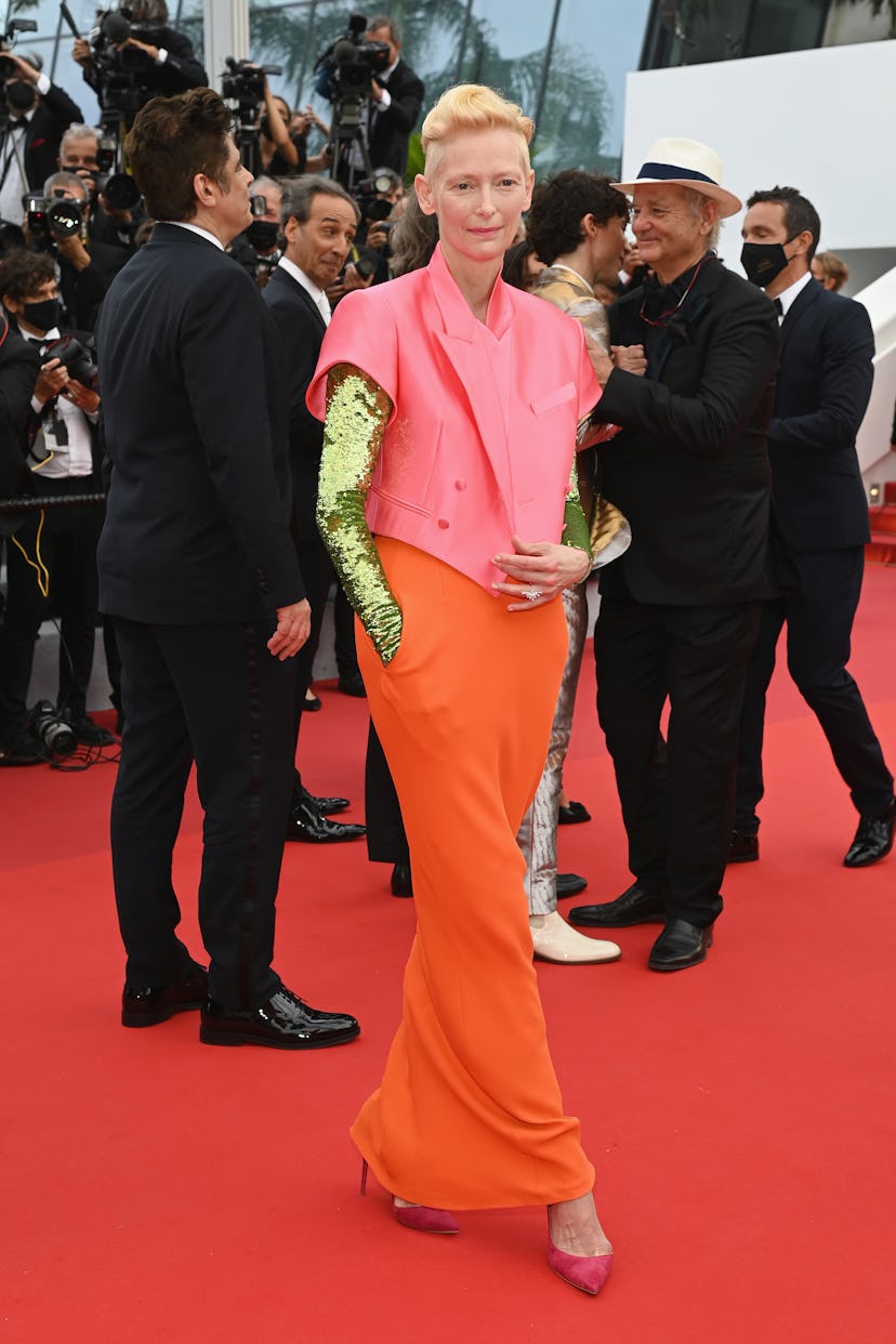 CANNES, FRANCE - JULY 12: Tilda Swinton attends the "The French Dispatch" screening during the 74th ...
