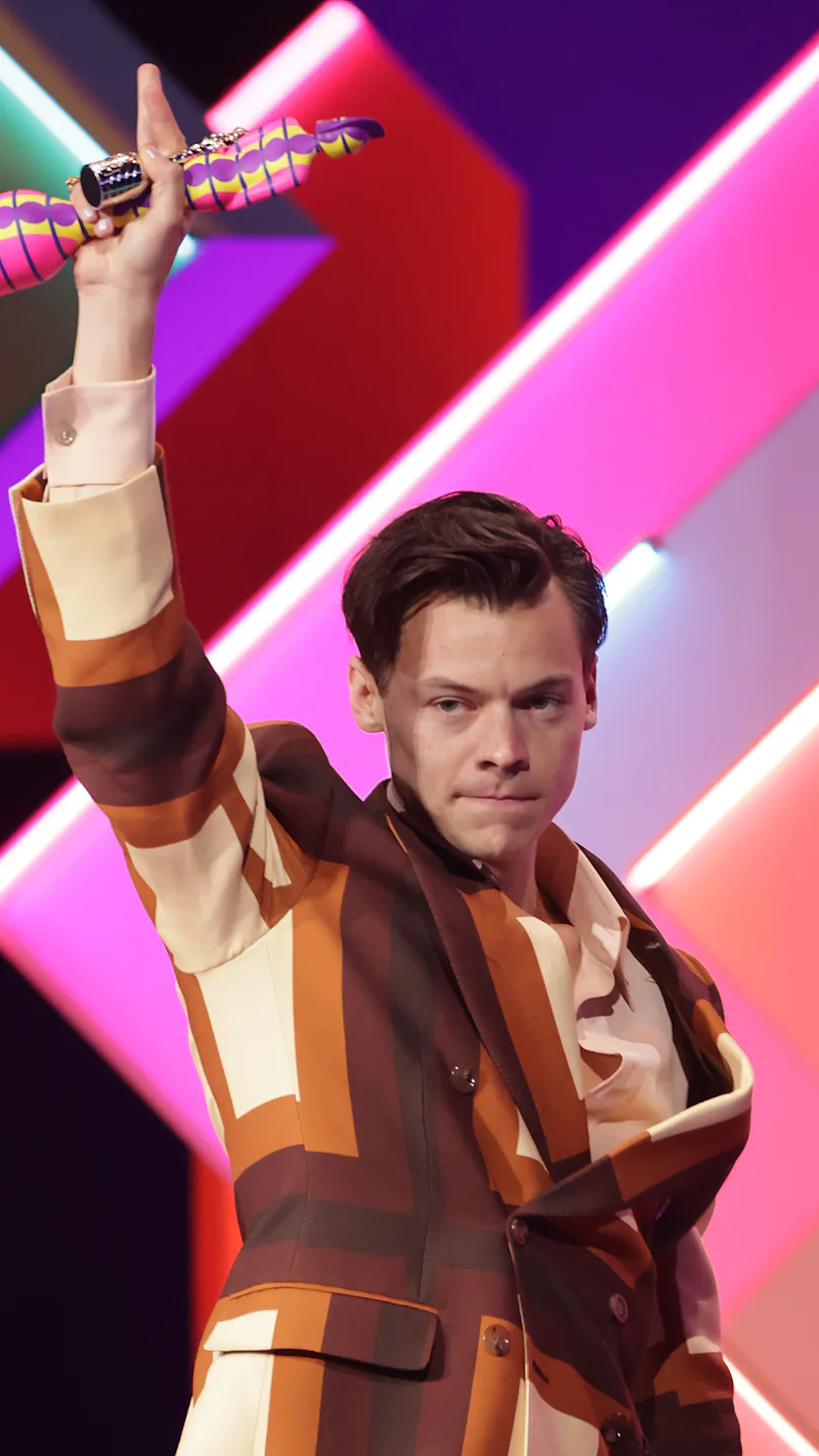 LONDON, ENGLAND - MAY 11: Harry Styles accepts the Best Single award for Watermelon Sugar at The ...