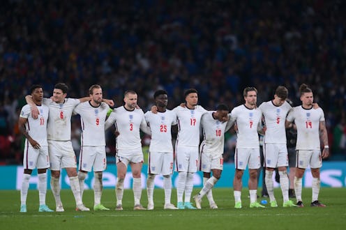 LONDON, ENGLAND - JULY 11: Players of England look on in a penalty shoot out during the UEFA Euro 20...