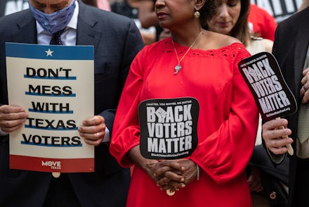 AUSTIN, TX - JULY 08: Members of the Texas House Democratic Caucus take part in a voting rights rall...
