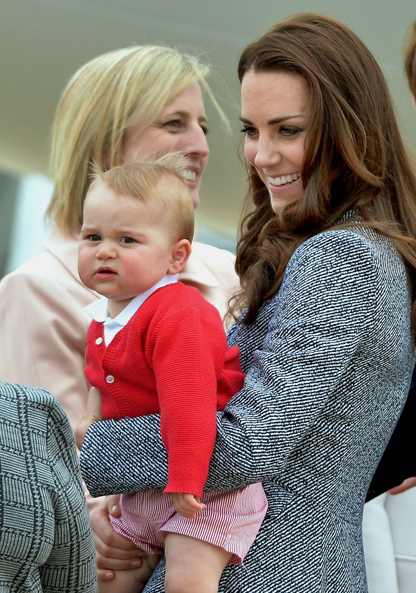 Prince George wore gingham shorts.